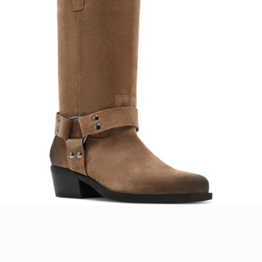 Steve Madden Ruskin Taupe Moto Boot Size 10